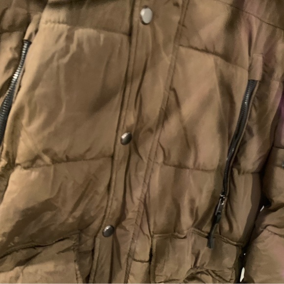 Zara Trafaluc Parka Coat Brown Fur Hood - Picture 7 of 9